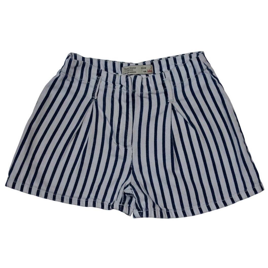 Zara Girls Striped Jean Shorts - Sz 7