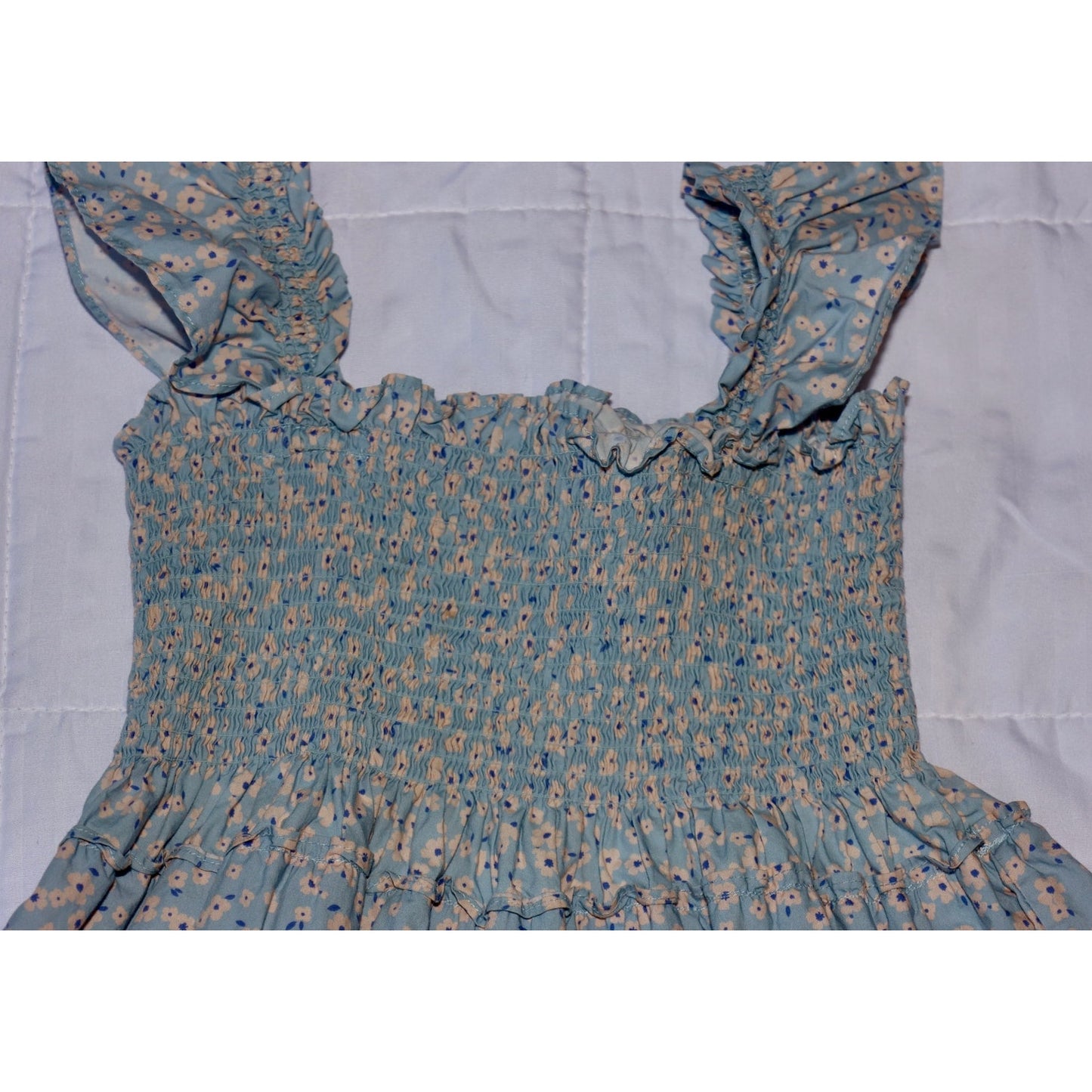 Quince Poplin Smocked Dress - Sz 7