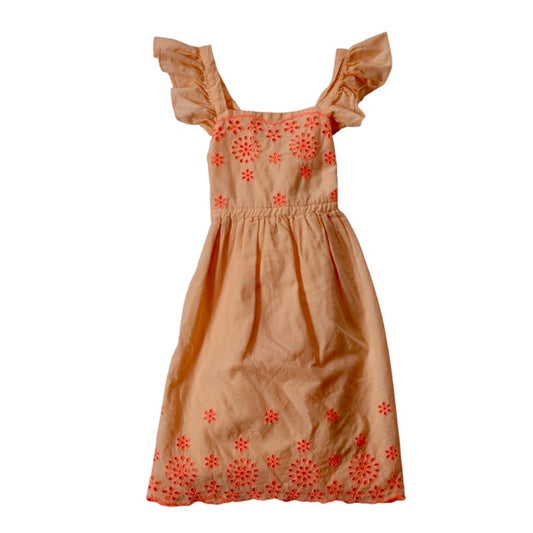 Tangerine Eyelet Cross-Straps Dress - Sz 4/5