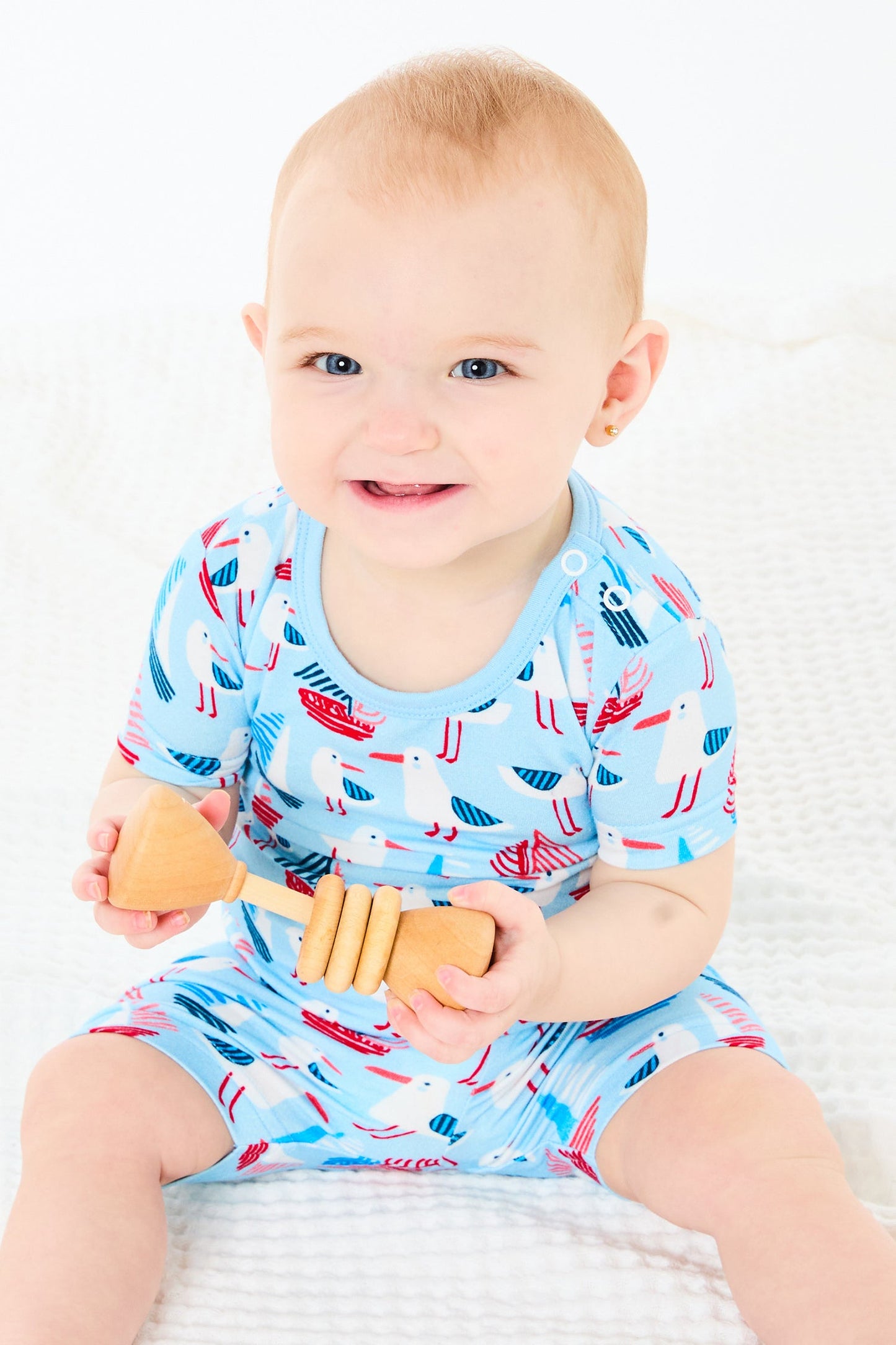 Shorts Pajama Set - Seagulls